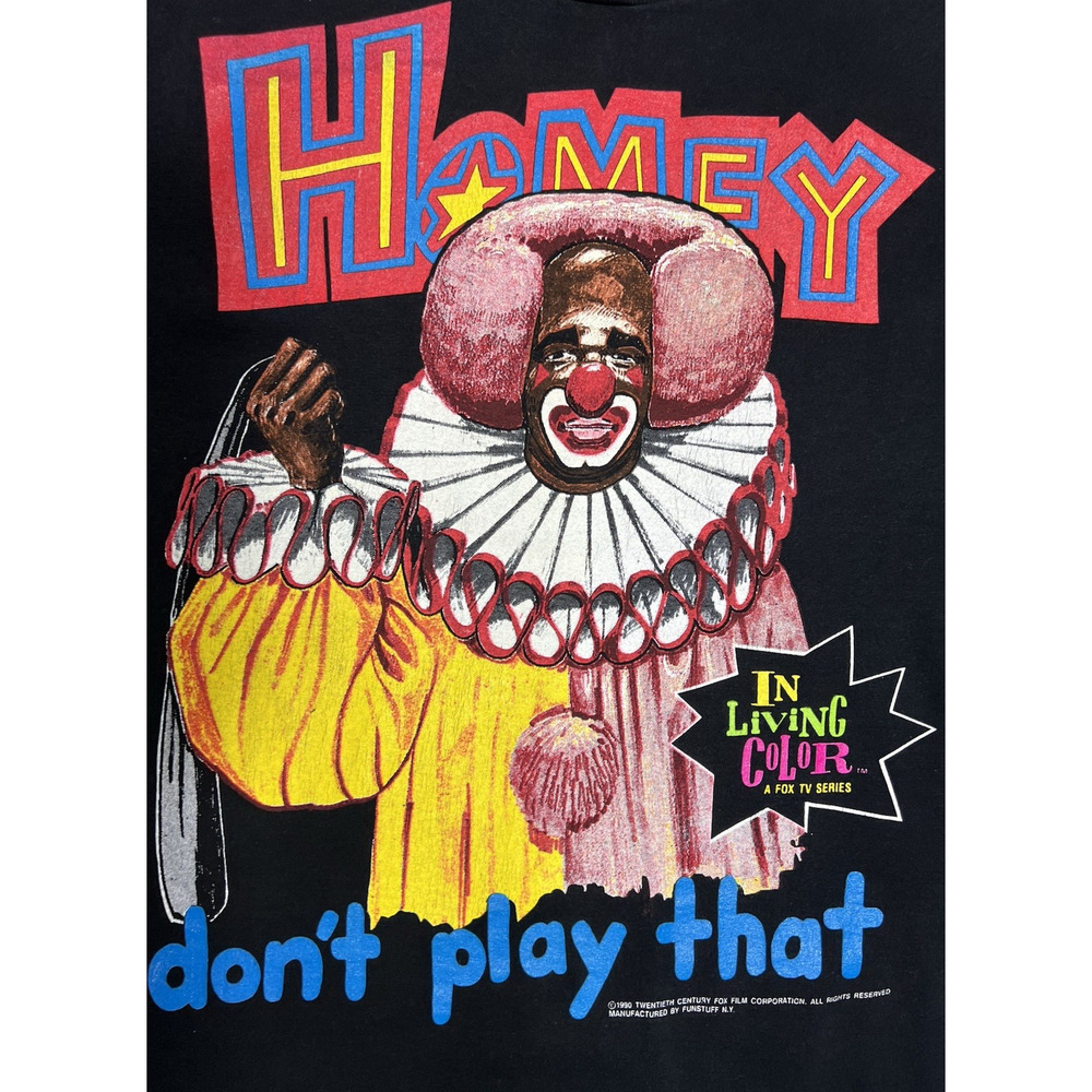 Vtg 1990 In Living Color Homey D Clown Shirt XL Fruit of the Loom Flag Tag USA - Picture 3 of 15
